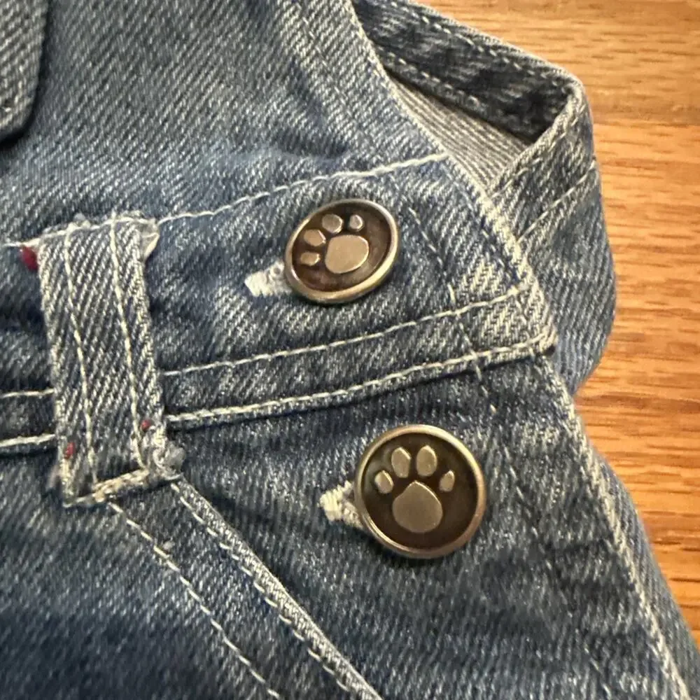 VTG Nick JR Blue's Clues Blue Denim Overall Shortalls Embroidered 18 Months